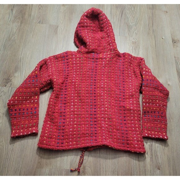 Ice - Ame Handmade in Ecuador full zip rainbow cardigan sweater wool blend Small - Picture 2 of 8